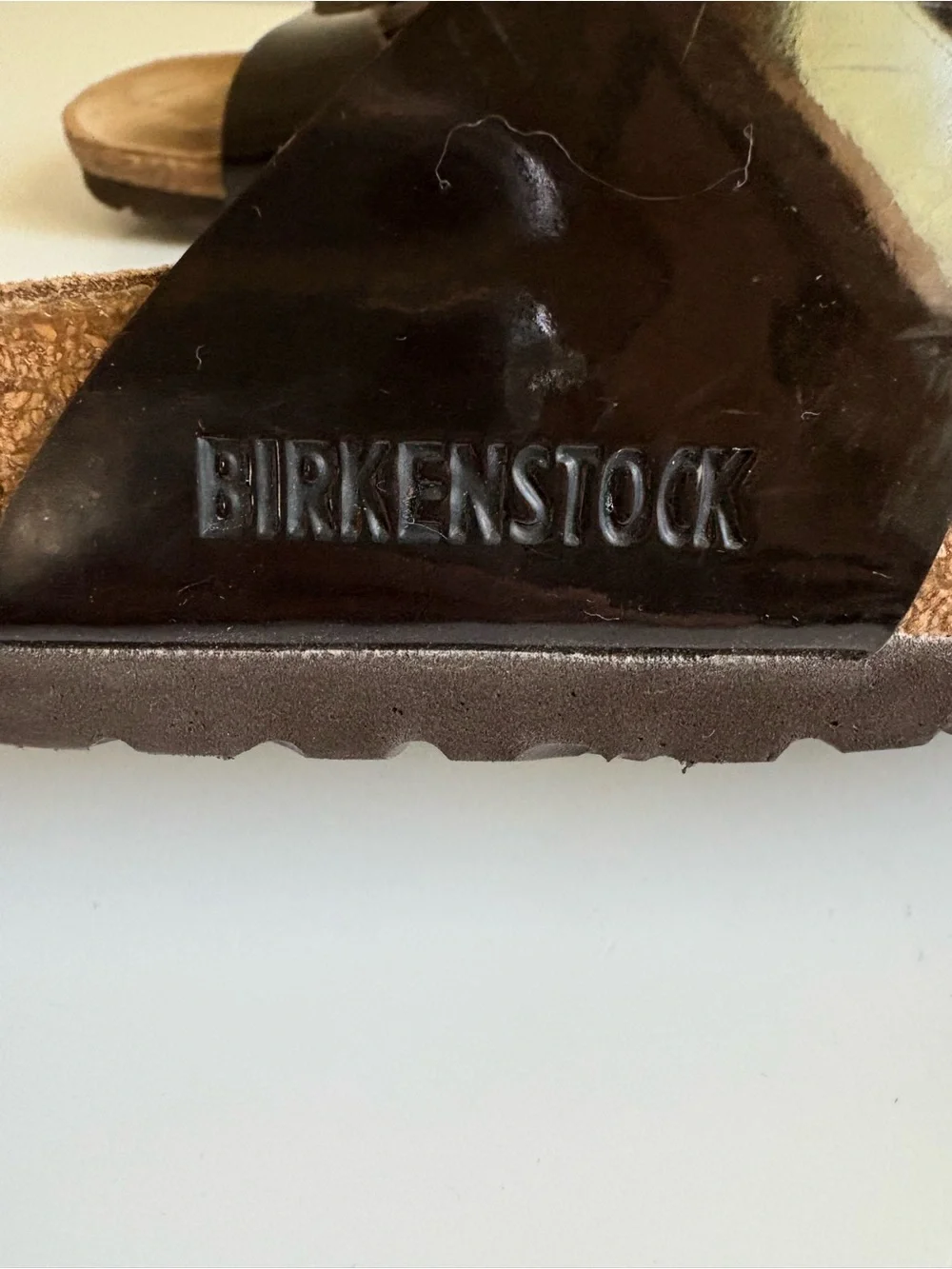 Birkenstock Arizona Patent Dark Brown Leather Sandals Size 38 US 7.5-8